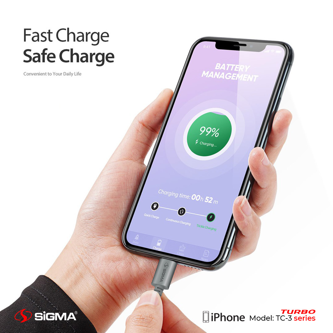 Turbo Lightning (iPhone) Cable 2.4A Auto Disconnect – TC-3